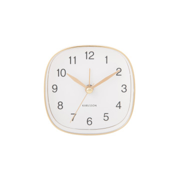 Budík Karlsson KA5957WH Travel Square, 9cm